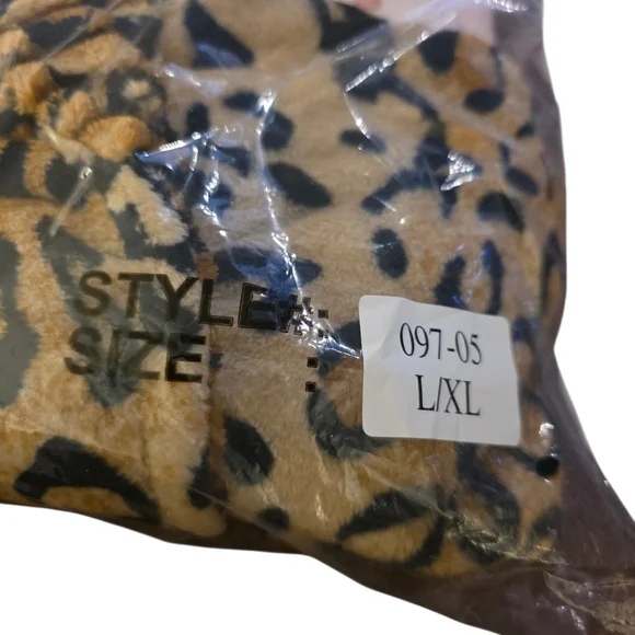 Leopard Print Women's Super Soft Plush Lounge Robe Size L/XL - Picture 8 of 12